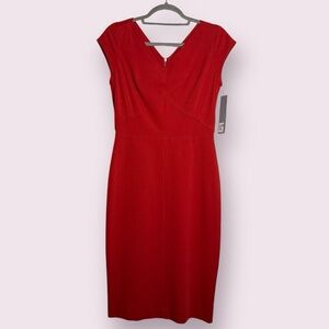 Classiques Entier Red VNeck Sheath Dress 2